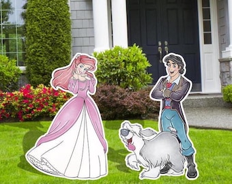 Little Mermaid Cutouts, Princess Ariel, Price Eric, Cartoon Cutouts, Birthday Party Decor, Halloween Décor, Outdoor Decor
