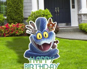 Zootopia yard sign Cutout, Zootopia Happy Birthday Sign, Party decor, Cutouts, Birthday Party Decor, Yard Signs, Outdoor Decor