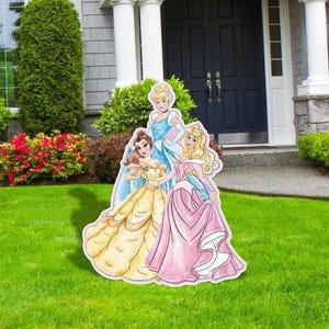 Princess Yard signs and Cutouts, Princess Set Water Color , Birthday Party Decor, Girls Birthday Party,  Princess Cutouts, Ariel, Jasmine