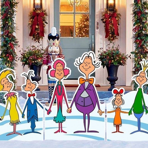 Grinch Outdoor Cut Outs Out Door Decorations Signs Christmas Etsy