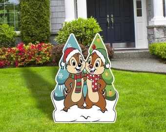 Disney Chip and Dale Mischief Santa Candle Set Vintage Cartoon