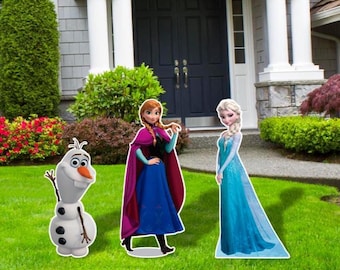Frozen Birthday Party Cutout, Anna and Elsa Yard Signs, Frozen Party decor, Birthday Party, Olaf,  Princess Ana and Elsa