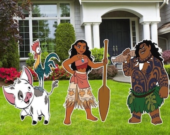 Moana Party Decor Cutouts, Moana Birthday Party Decor, Outdoor Decoration, Halloween Décor, Hawaiian Luau Décor, Party decor, Party Decor