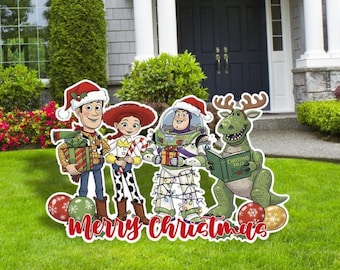 Toy Story Merry Christmas, Toy Story Christmas Cutouts, Christmas Yard Sign, Outdoor Decor, Garden Decor, Merry Christmas Cutout, Toy Story