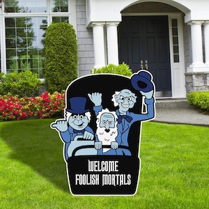 Haunted Mansion, Hitchhiking Ghosts, Cutouts, Outdoor Decoration, Halloween, Party Decor, Halloween Party Decor, Yard Art, Yard Sign Bild 1