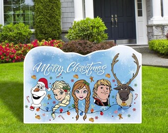 Frozen Cutouts, Merry Christmas Signs, Christmas decoration, Yard Art, Christmas Cutouts, Garden decor, Party decor, Elsa and Anna