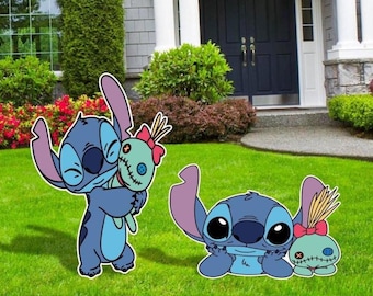 Stitch Yard signs and Cutouts, Stitch Cutouts, Stitch Party Décor, Stitch Birthday Party Décor, Baby Shower , Stitch and Scrum Cutouts