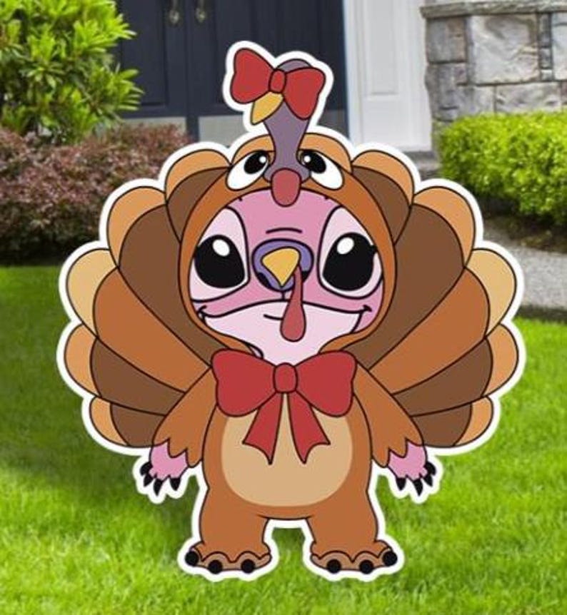 Stitch Thanksgiving Cutouts, Thanksgiving Decor, Stitch Turkey Cutout ...