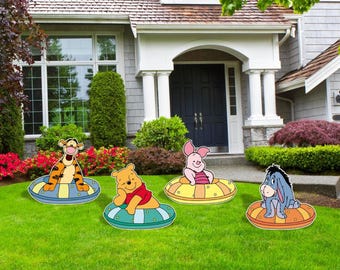 Winnie the Pooh Pool Party Cutouts,  Winnie Pooh Cutouts, Birthday Party Decor, Winnie the Pooh Party Decor, Pool Party Cutouts