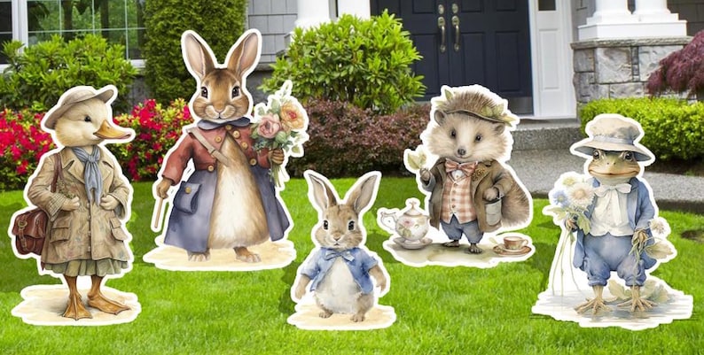 Vintage Peter Rabbit, Cutouts and Yard Signs, Peter Rabbit Baby Shower ...