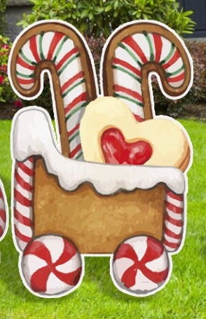 Gingerbread Christmas Train, Ginger Bread Train, Cut Outs, Outdoor