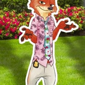 Zootopia yard Signs Cutouts, Zootopia Birthday Party decor, Coroplast Cutouts, Zootopia 2, Outdoor Decor, Party Props 36" Nick Wilde