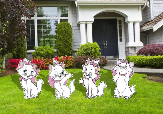 Marie The aristocats Party decor, Marie Cutouts, Outdoor Decor Sign, Marie Aristocats Birthday Party Decor, Aristocats, Cats Birthday Party
