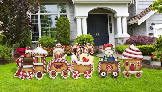 Gingerbread Christmas Train, Ginger Bread Train, Cut Outs, Outdoor