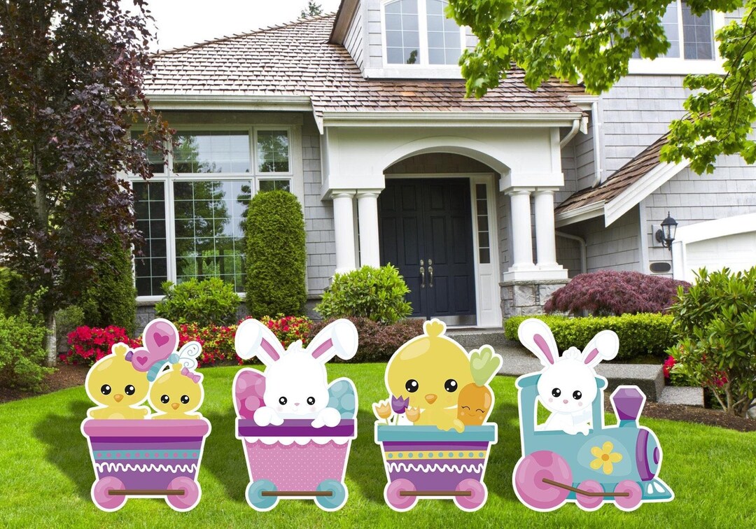 Easter Train, Cute Easter Train Cutouts, Outdoor Decor Easter Train ...