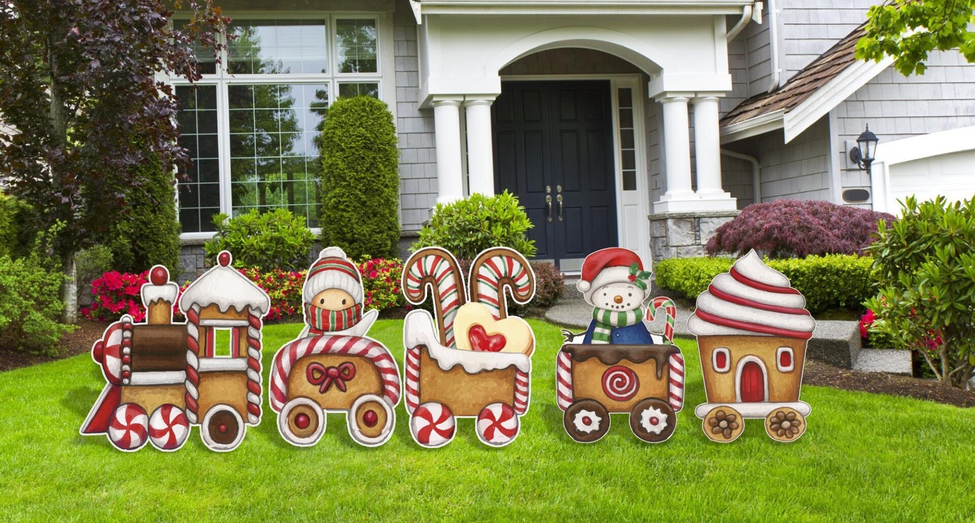 Gingerbread Christmas Train Ginger Bread Train Cut Outs Outdoor Decoration Christmas Decor Yard Art Yard Signs Garden Decor Etsy