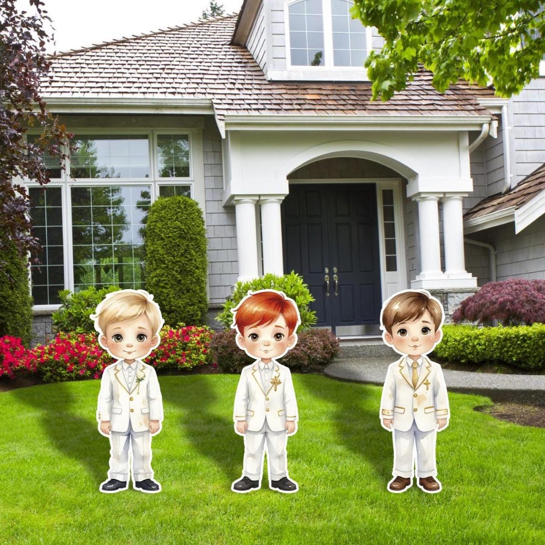 My First Communion Cutouts and Yard Signs, Boys Holy Communion, Outdoor ...