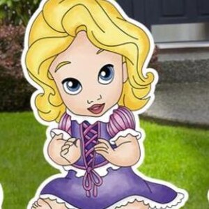 Baby Princess Cutouts, Birthday Party, Girls Party Decor, Princess Girls Birthday Party Decor, Coroplast Cutouts, Baby Princess Rapunzel