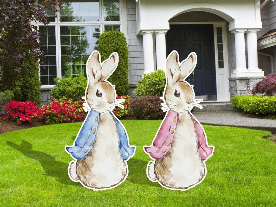 Peter Rabbit Easter Yard Signs Cutouts, Baby Shower Decor, Gender ...