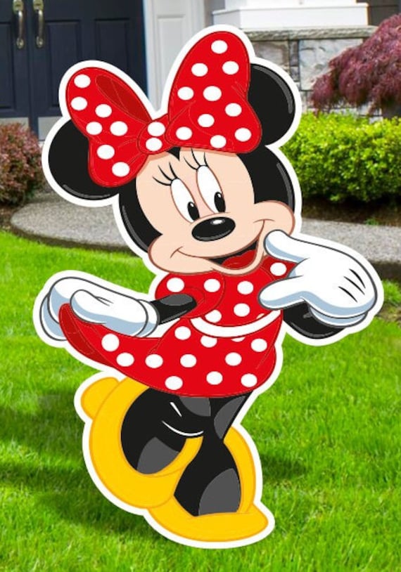 minnie mouse dress cut out Minnie Red Dress Cutouts, Minnie Red Bow Cutouts, Outdoor Decor, Yard Art,  Yard Signs, Party Decor, Girls Birthday Party