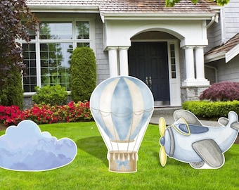 Hot Air Balloon Party Decor cutout, Airplane Party Decor, Clouds, Birthday Party Decor, Baby Party Decor, Baby Shower,