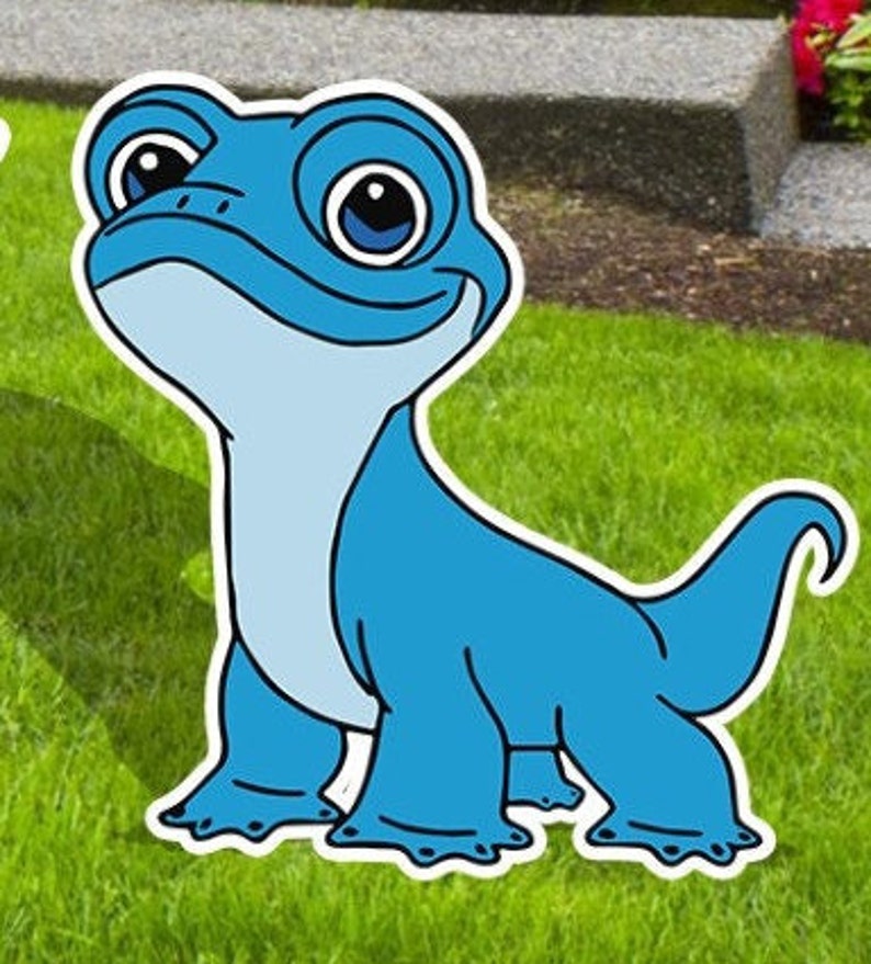Puede incluir: Un lagarto azul de dibujos animados con un contorno blanco. El lagarto tiene ojos grandes y una expresi&oacute;n amigable.