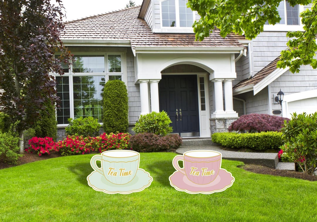 Personalized Tea Cup Yard Sign Cutouts, Tea Party Cutouts, Tea Time ...