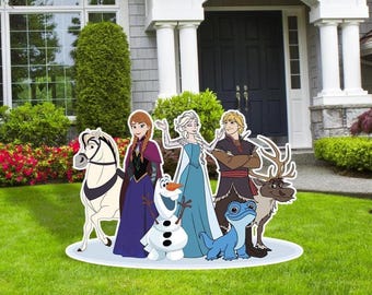 Frozen Birthday Party Cutout, Anna and Elsa Yard Signs, Frozen Party decor, Birthday Party, Olaf, Kristoff, Sven, Princess Elsa, Outdoor Dec