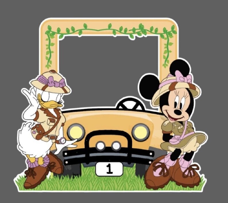 Mickey Safari Photo Booth, Safari Birthday cutouts and Yard Sign, Personalized Photo Booth, Outdoor Decor, Minnie Safari Photo Booth image 3