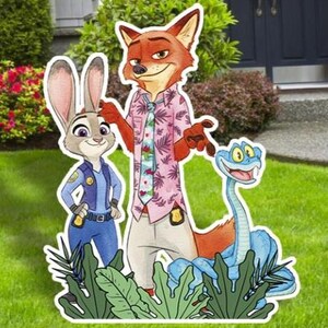 Zootopia yard Signs Cutouts, Zootopia Birthday Party decor, Coroplast Cutouts, Zootopia 2, Outdoor Decor, Party Props 36" Group Sign