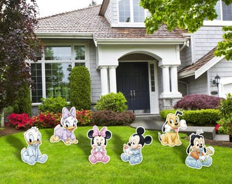 Baby Mickey and Friends Cutouts, Party Decor, Yard Sign, Mickey Baby Party Décor, Mickey and Friends Party Décor
