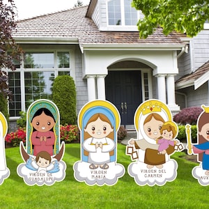 Virgen María recortes decoración signos patio arte decoración al aire libre