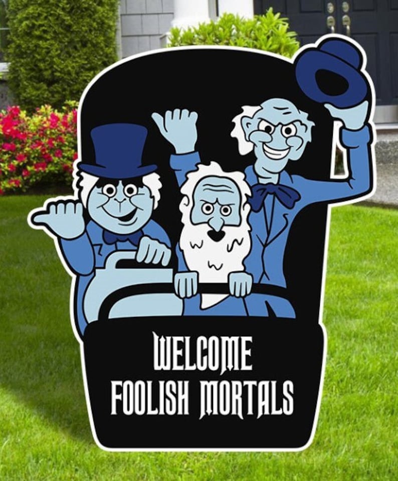 Haunted Mansion, Hitchhiking Ghosts, Cutouts, Outdoor Decoration, Halloween, Party Decor, Halloween Party Decor, Yard Art, Yard Sign Bild 2
