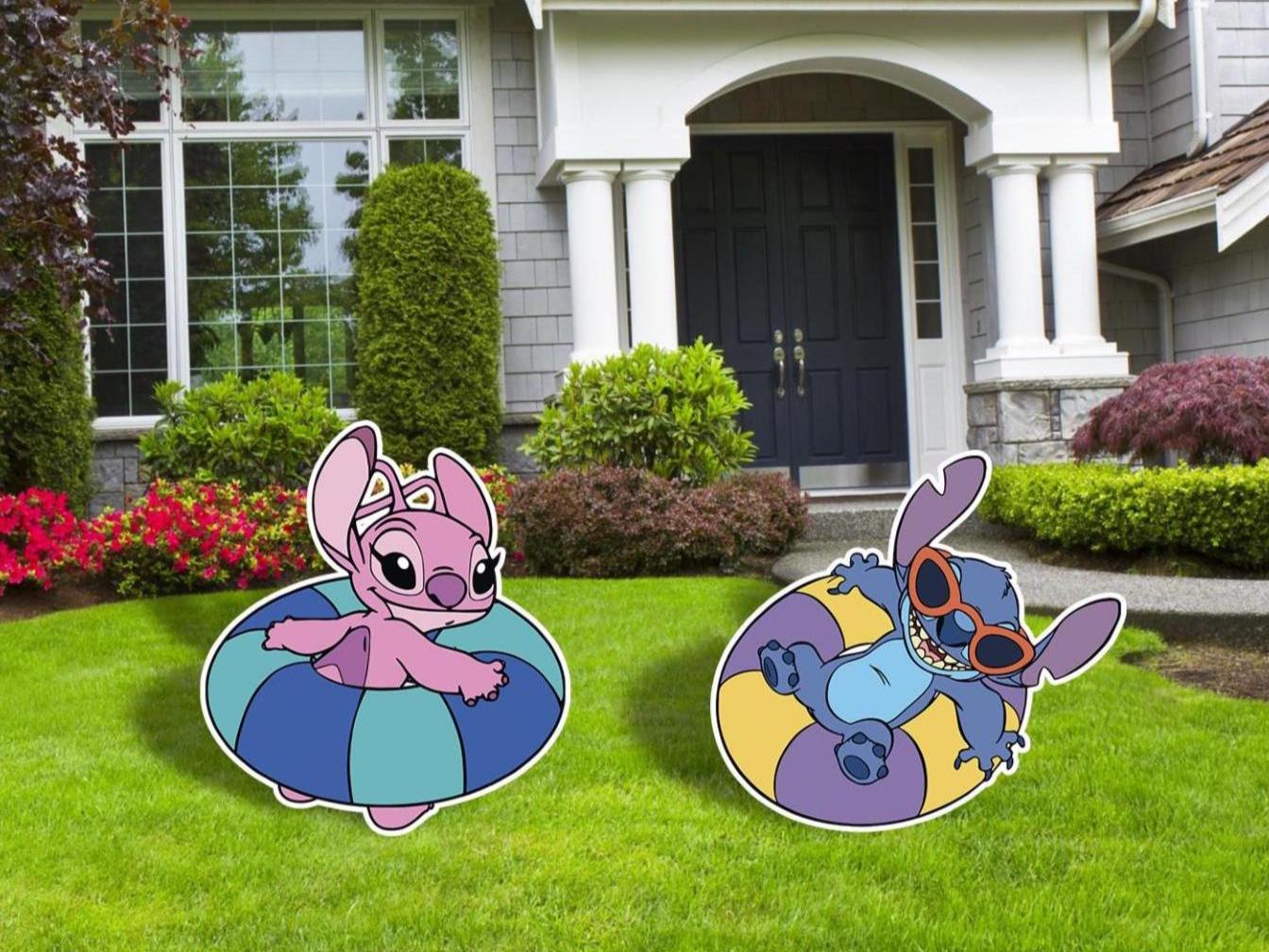 Stitch Pool Party Cutouts,  Stitch and Angel Birthday Party Props, Stitch Pool Party Cutouts, Stitch Cutout, Stitch Yard Signs