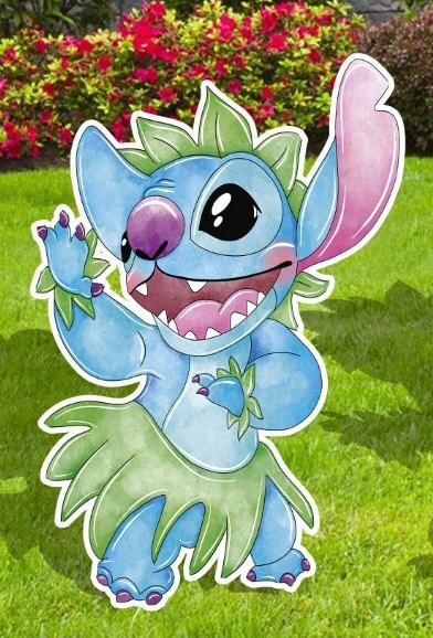 Stitch Lua Lilo and Stitch Water Color, Hawaiian Luau, Cartoon Cutouts, Party ...