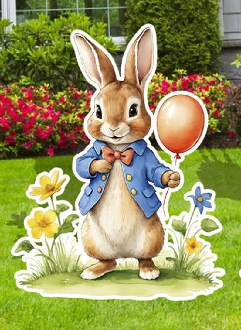 Peter Rabbit Happy Birthday Cutouts and Yard Signs, Happy Birthday ...