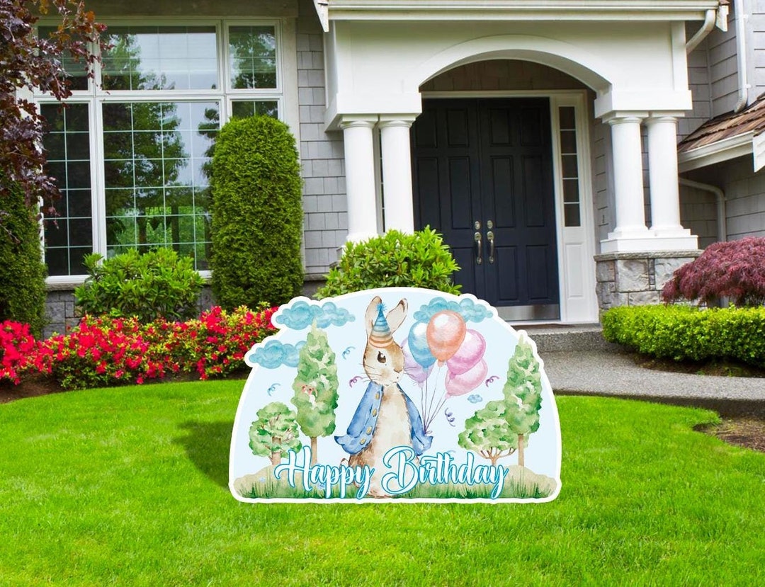 Peter Rabbit Happy Birthday Sign, Happy Birthday Party Cutouts, Baby ...