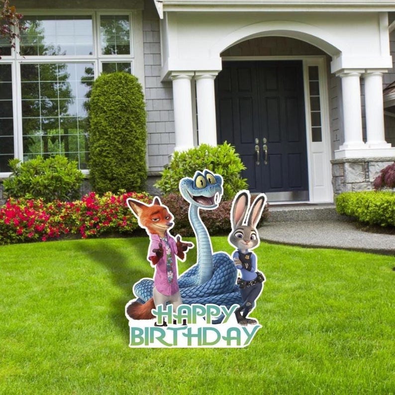 Zootopia Cutouts, Happy Birthday Sign, Party Decor, Cutouts, Birthday ...