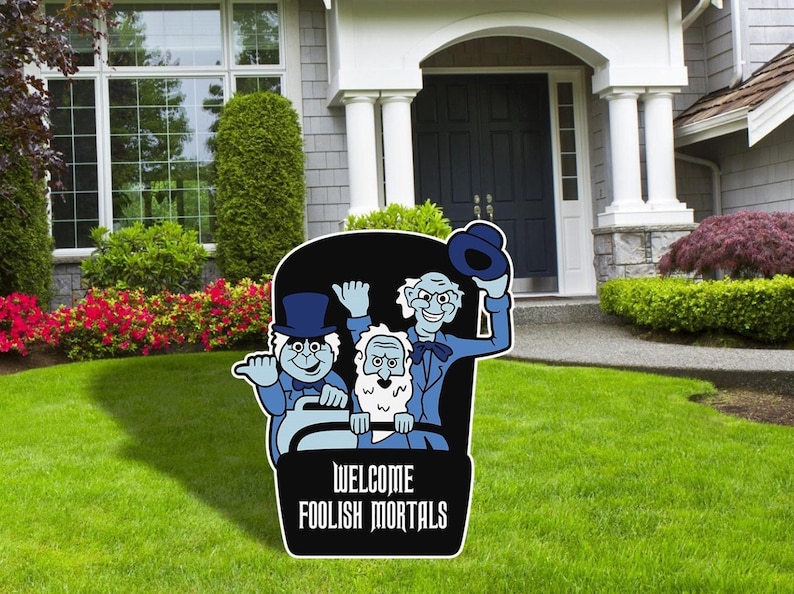 Haunted Mansion, Hitchhiking Ghosts, Cutouts, Outdoor Decoration, Halloween, Party Decor, Halloween Party Decor, Yard Art, Yard Sign Bild 1
