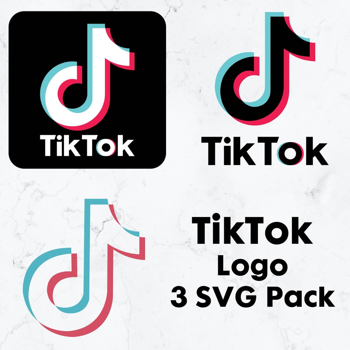 Tiki Tok SVG Pack 3 Models Instant Download Tikitok Logo | Etsy UK
