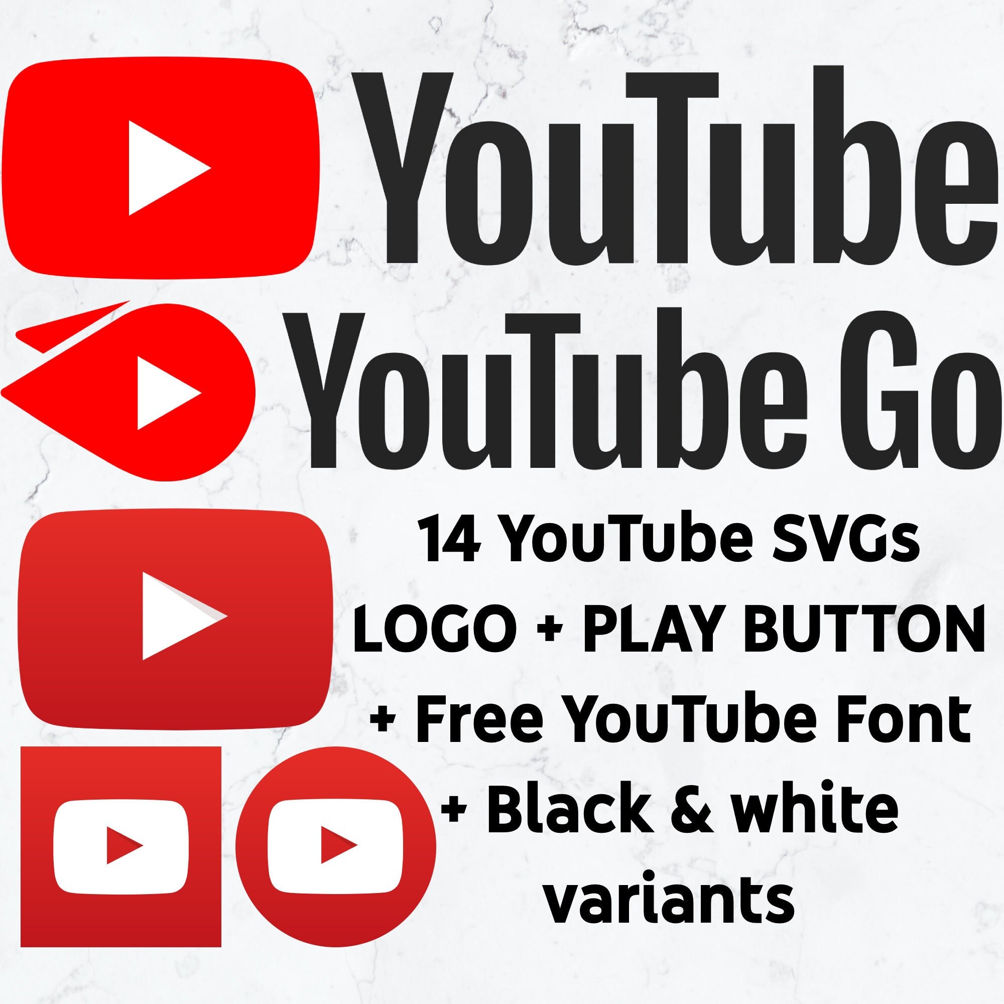 Tube Svg Bundle Tube Play Button Logo Free Font Instant Etsy