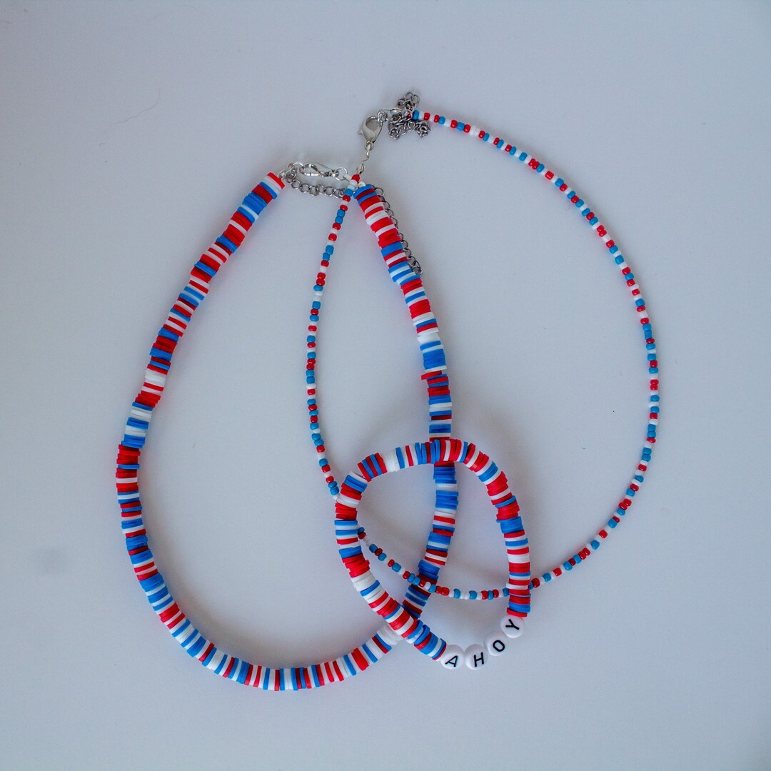 Stranger Things Scoops Ahoy Beaded Bracelet and Beaded Choker Set