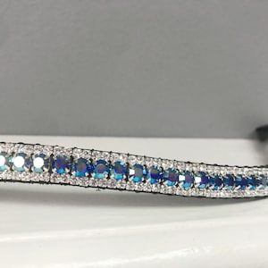 Aqua Bohemica AB - 3 row Preciosa Crystal English Leather Browband