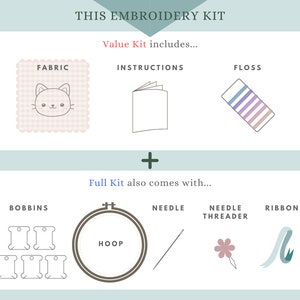 DIY Embroidery Kit Sweets & Cats handmade craft kit / Cute Kitty Embroidery Set/ Embroidery for beginner/ craft/ cupcake doughnuts macaron image 8