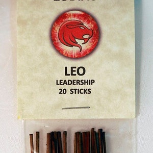 Leo, 10.5&quot; Charcoal Incense Sticks, 20 Pack