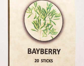 Bayberry, 10.5" Charcoal Incense Sticks, 20 Pack