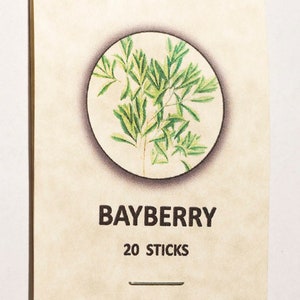 Bayberry, 10.5" Charcoal Incense Sticks, 20 Pack