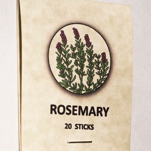 Rosemary, 10.5" Charcoal Incense Sticks, 20 Pack