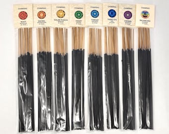 Set de incienso ritual Chakra, varillas de incienso de carbón de 26 cm, paquete de 8 x 20
