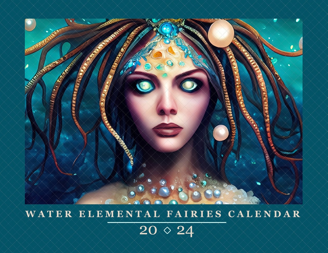 2024 Water Fairies Calendar Water Elemental Fantasy Calendar Etsy